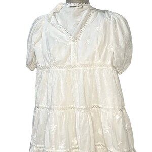 Abercrombie & Fitch White Short Sleeve VNeck Mini Dress Size XS GUC